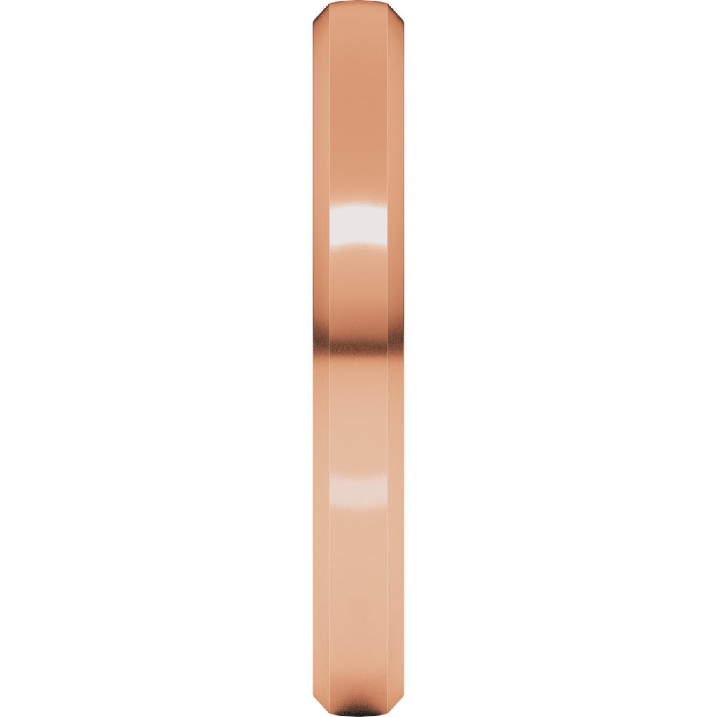 Beveled-Edge Comfort-Fit Half Round Band