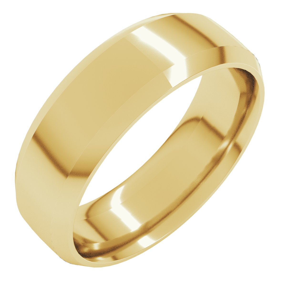Beveled-Edge Comfort-Fit Half Round Band