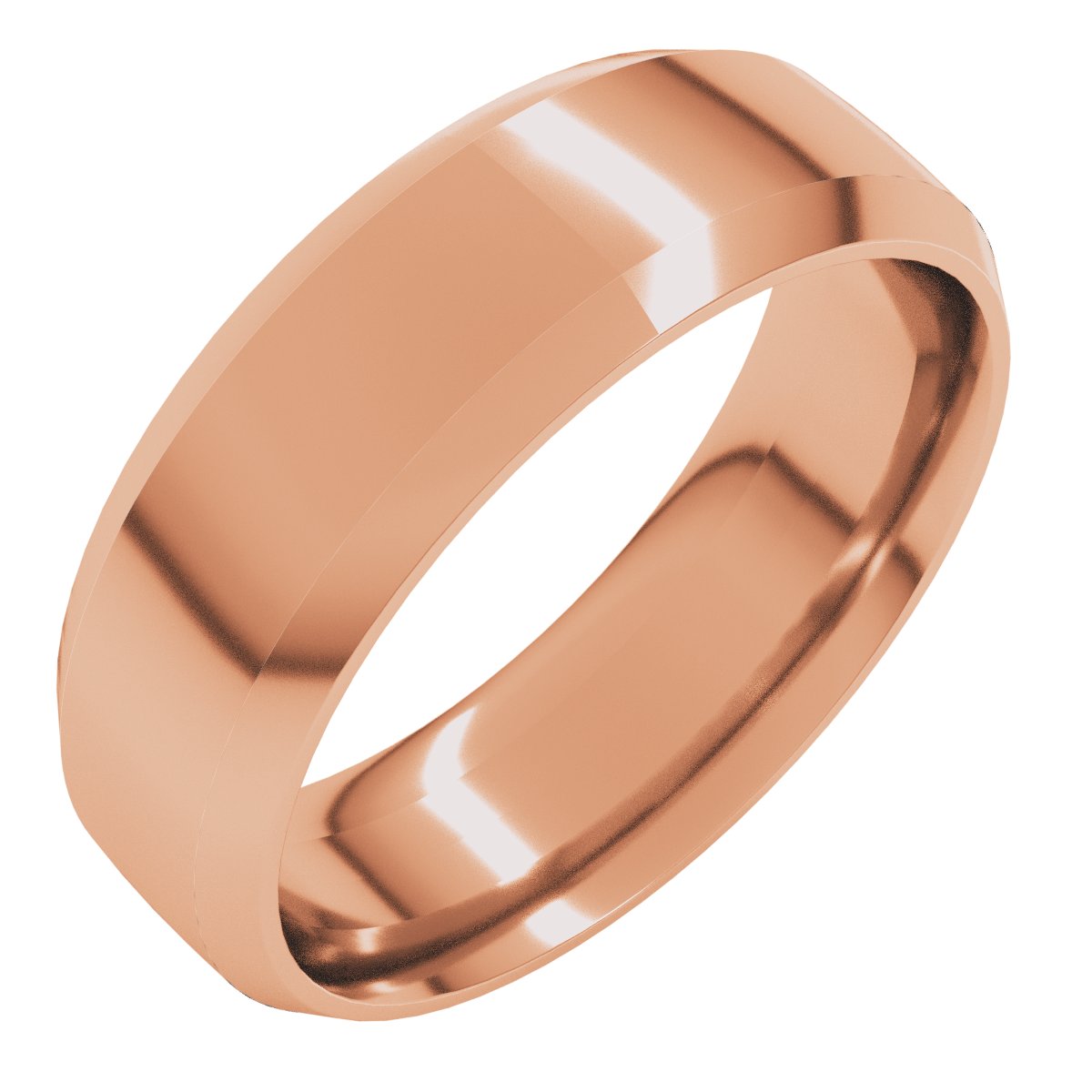 Beveled-Edge Comfort-Fit Half Round Band