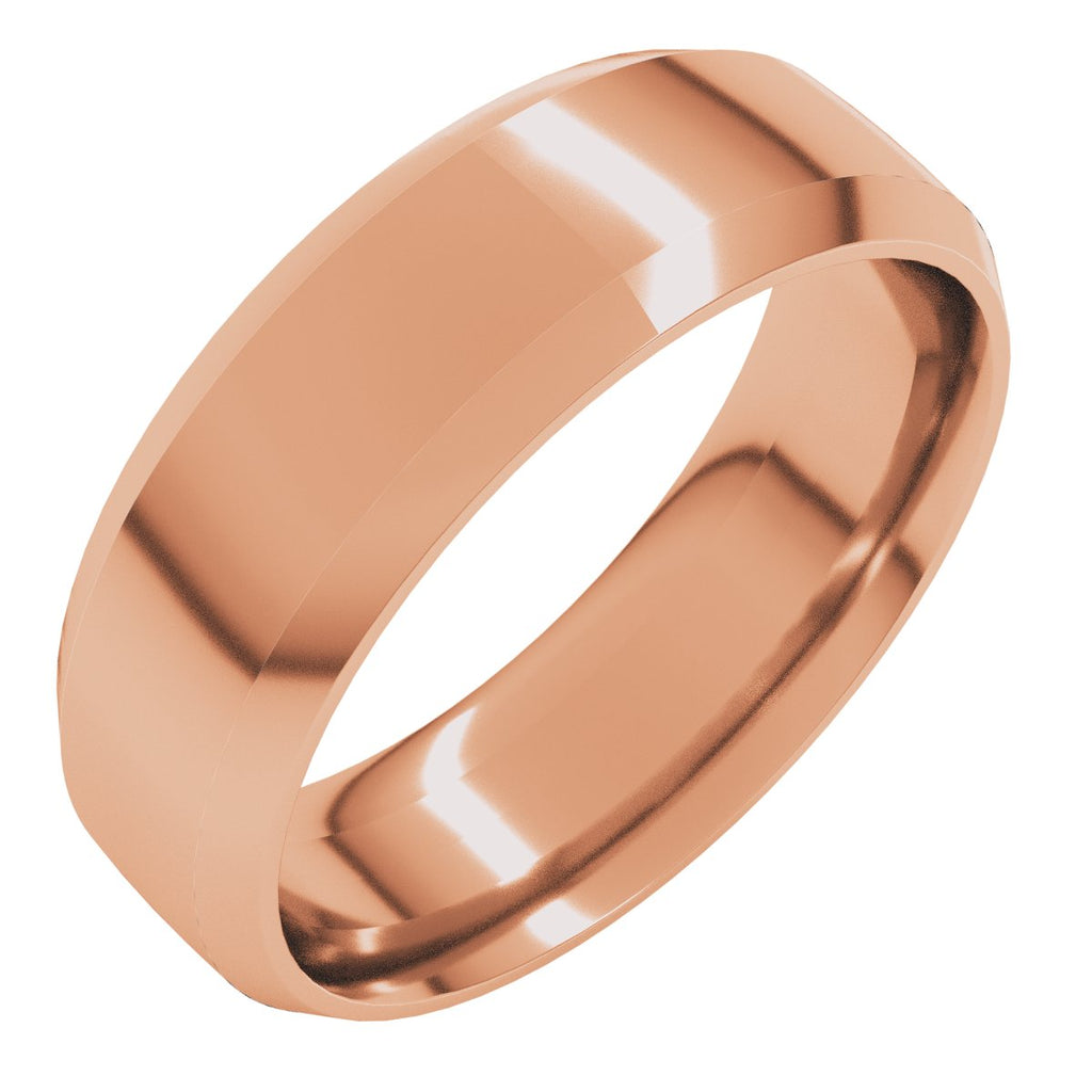 Beveled-Edge Comfort-Fit Half Round Band