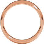 Beveled-Edge Comfort-Fit Half Round Band