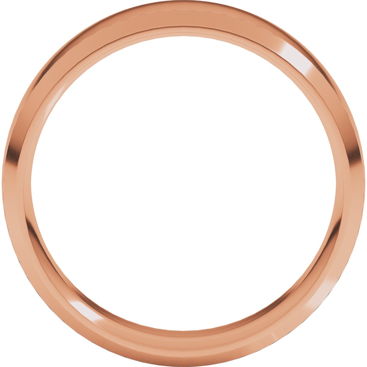 Beveled-Edge Comfort-Fit Half Round Band