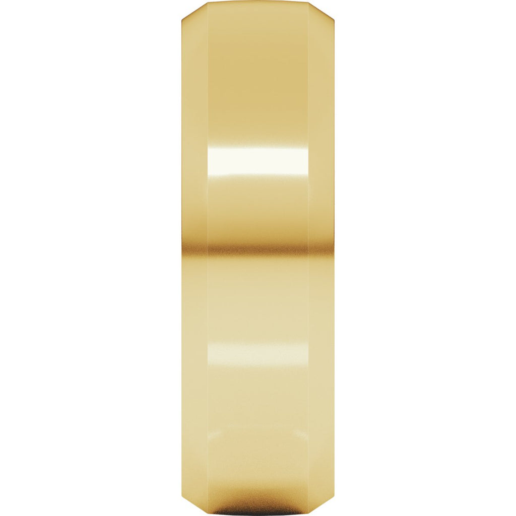 Beveled-Edge Comfort-Fit Half Round Band