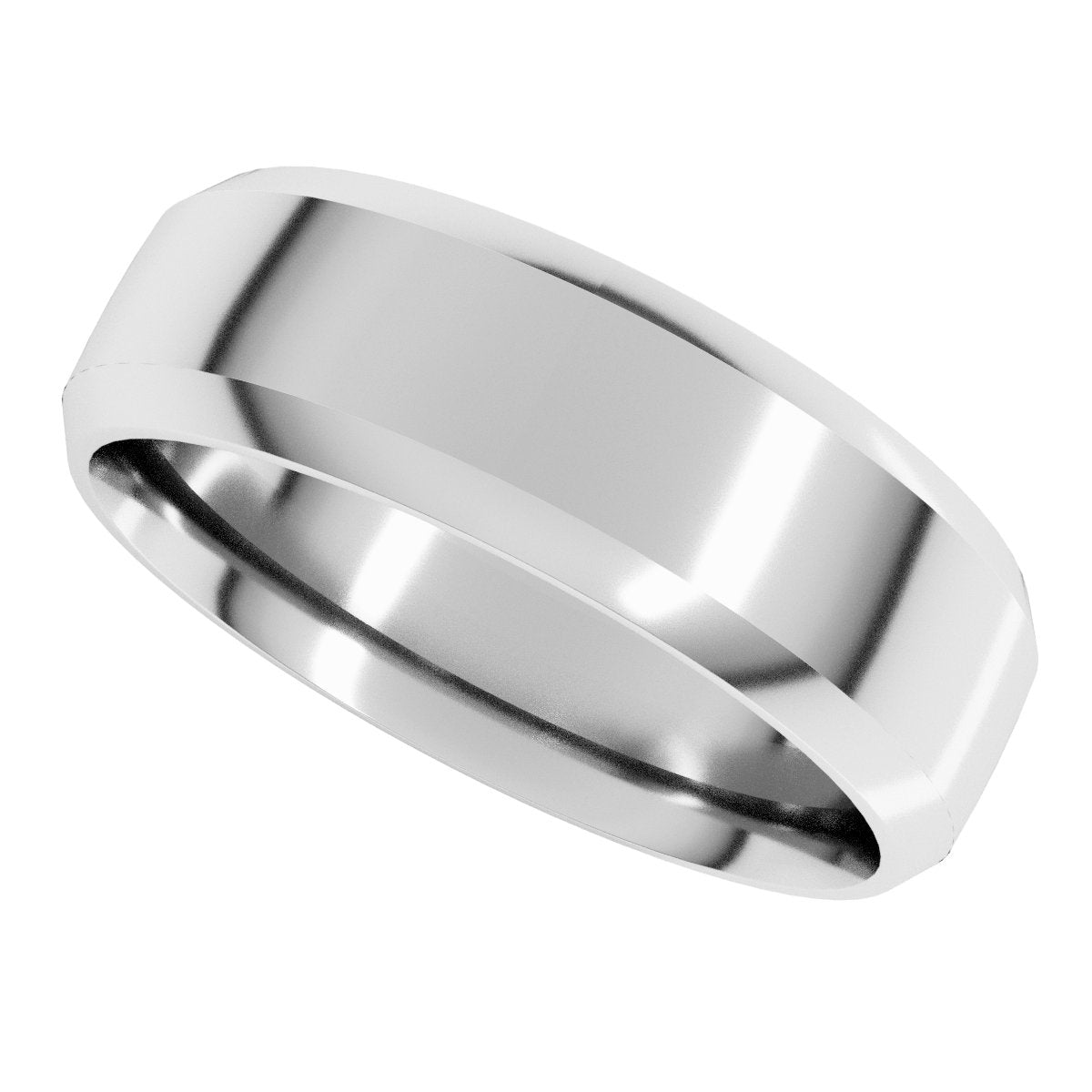 Beveled-Edge Comfort-Fit Half Round Band