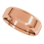 Beveled-Edge Comfort-Fit Half Round Band