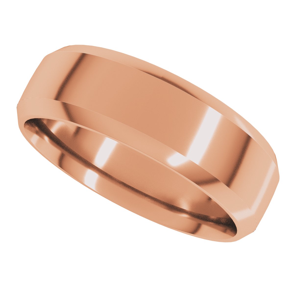Beveled-Edge Comfort-Fit Half Round Band