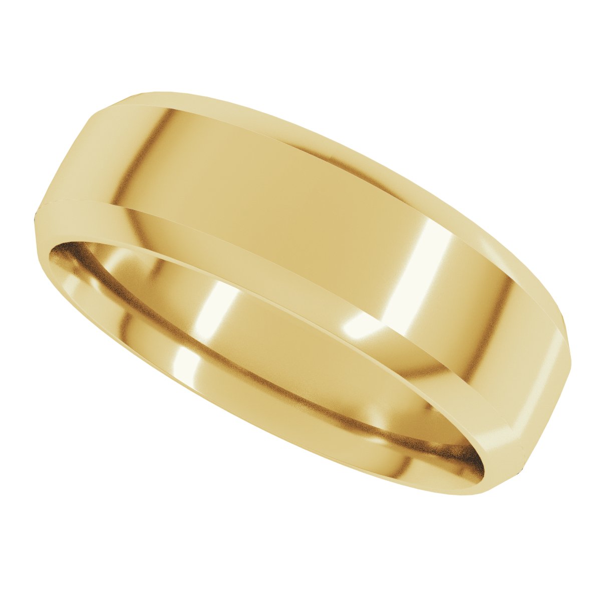 Beveled-Edge Comfort-Fit Half Round Band
