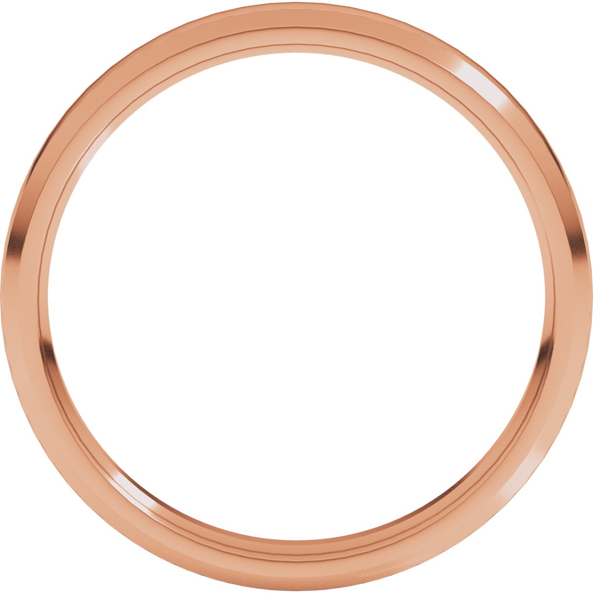 Beveled-Edge Comfort-Fit Half Round Band