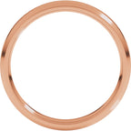 Beveled-Edge Comfort-Fit Half Round Band