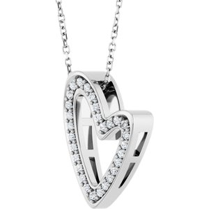 Accented Heart Necklace or Pendant