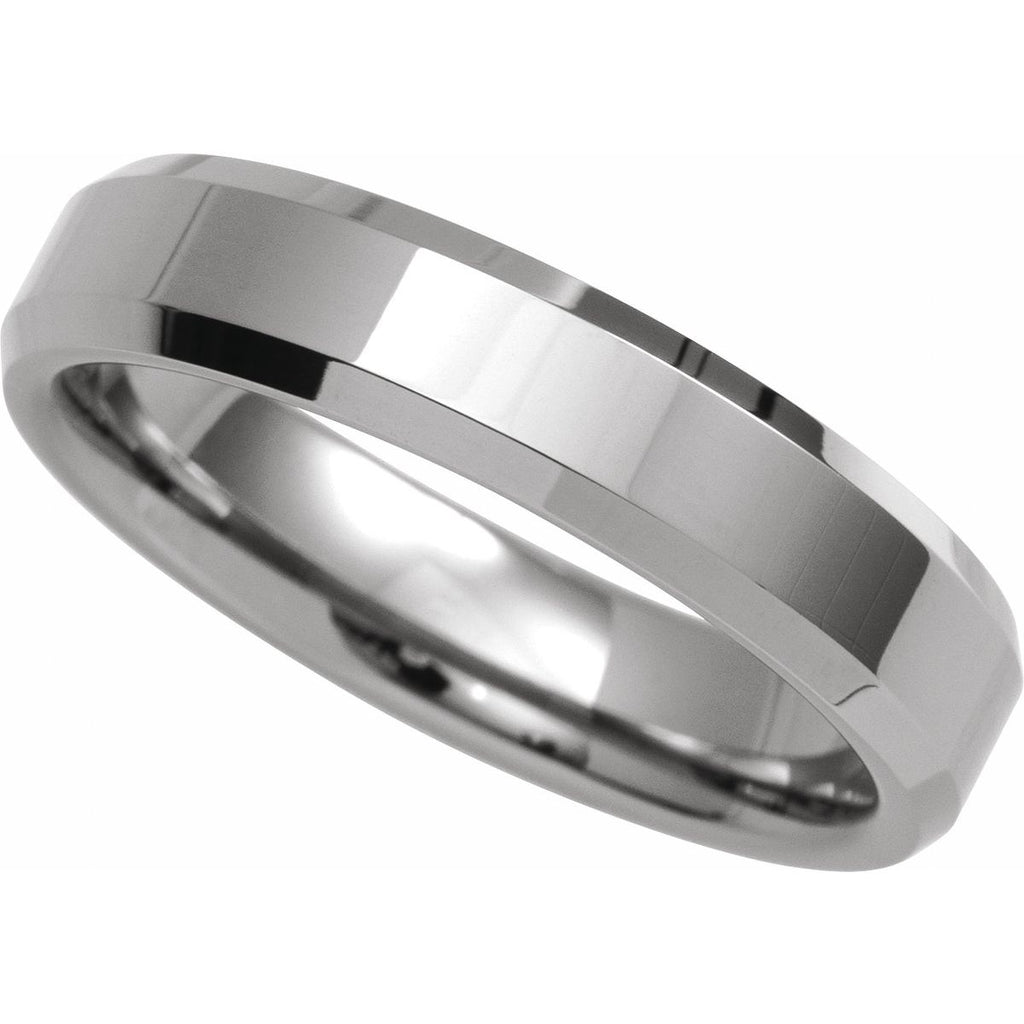 Tungsten Beveled Edge Band