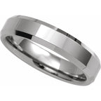 Tungsten Beveled Edge Band