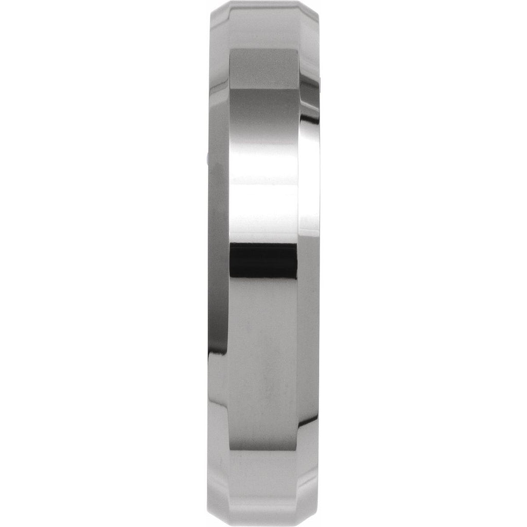 Tungsten Beveled Edge Band