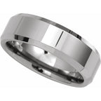 Tungsten Beveled Edge Band