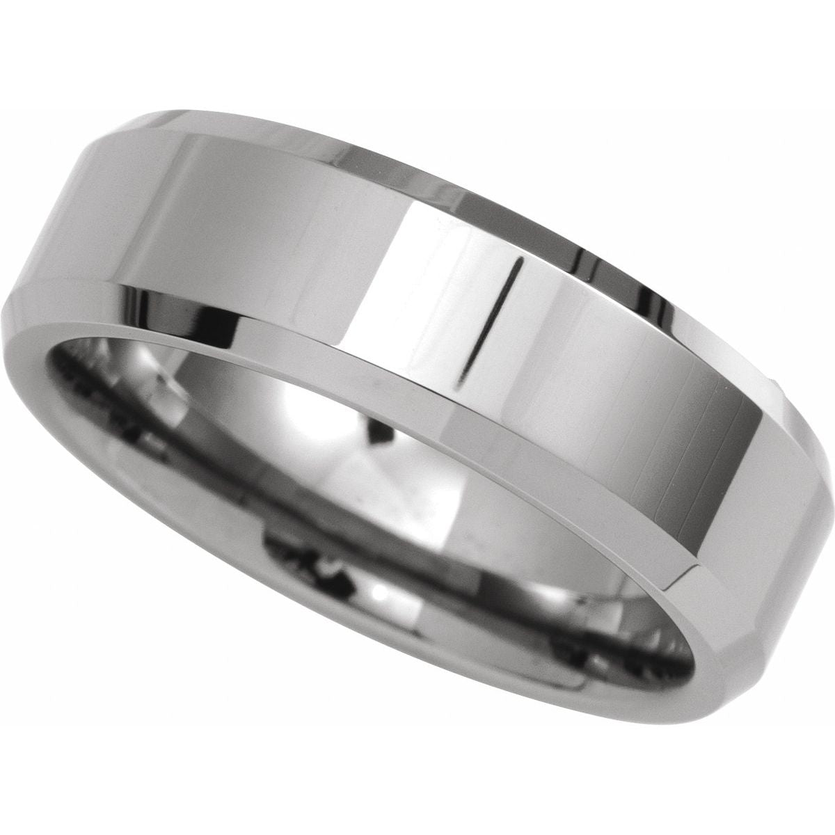 Tungsten Beveled Edge Band