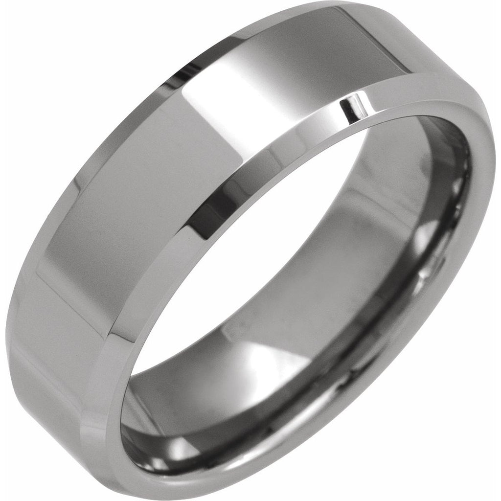 Tungsten Beveled Edge Band