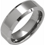 Tungsten Beveled Edge Band