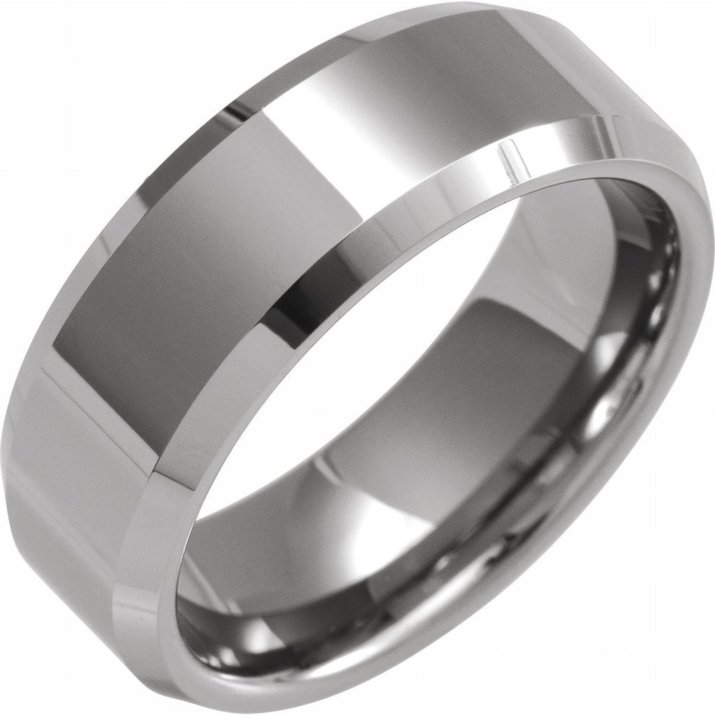 Tungsten Beveled Edge Band