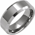 Tungsten Beveled Edge Band
