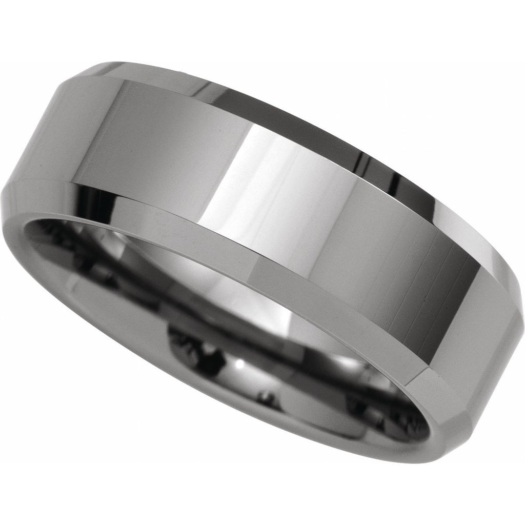 Tungsten Beveled Edge Band