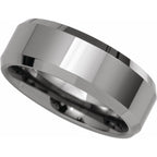 Tungsten Beveled Edge Band