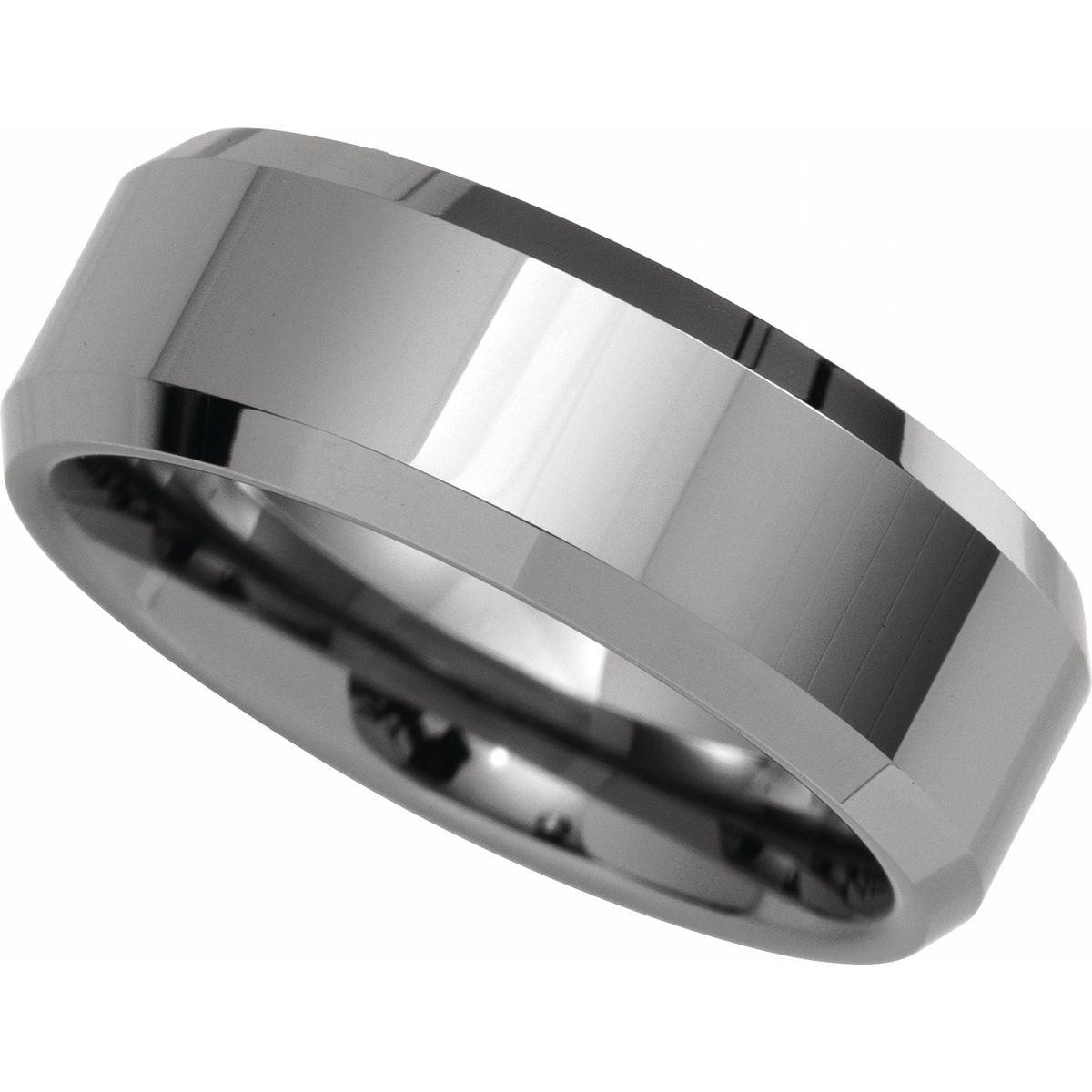 Tungsten Beveled Edge Band