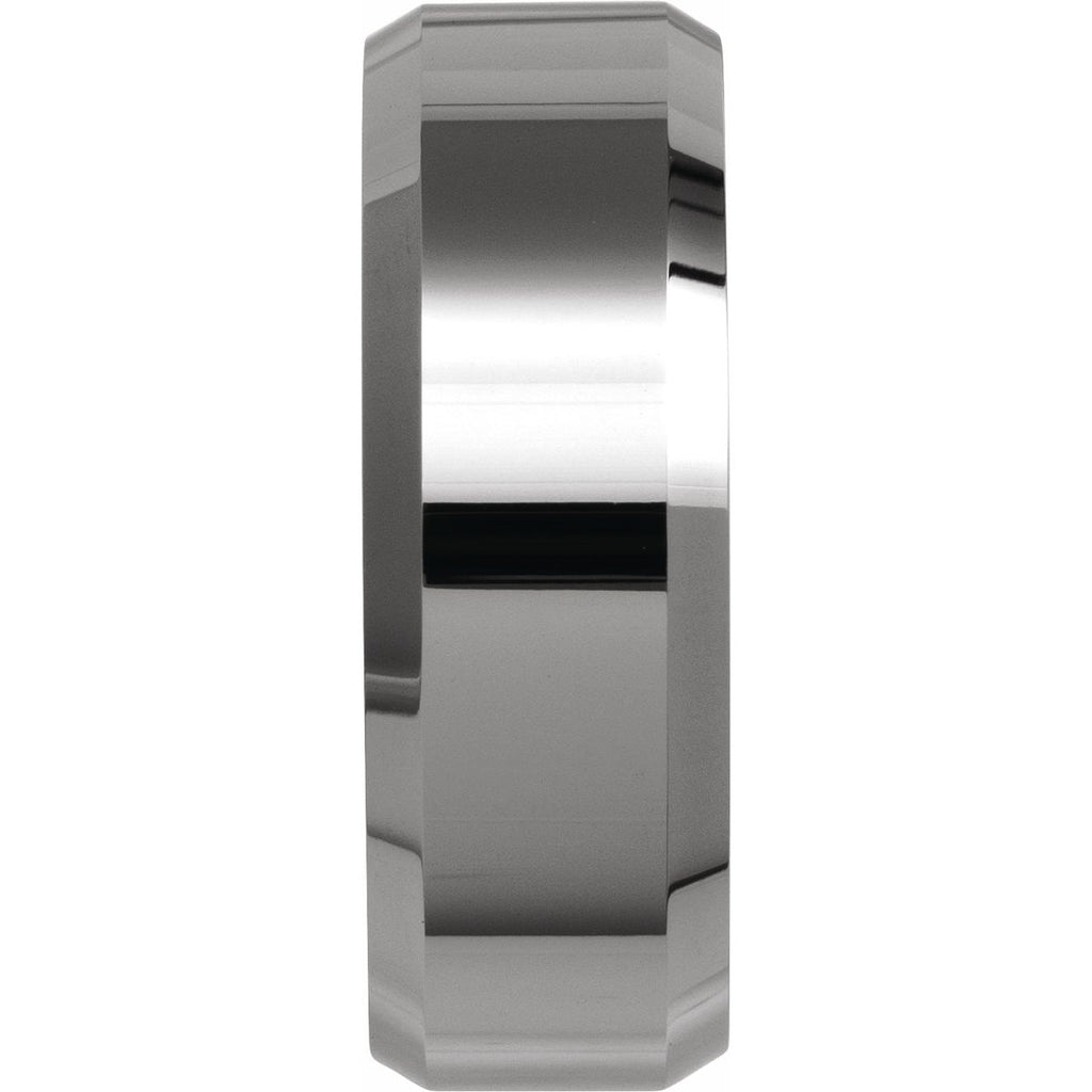 Tungsten Beveled Edge Band