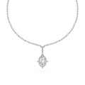 14 ½ ctw Emerald LGD Halo Drop Bezel Tennis Necklace - 16 to 18 Inches - Signature Collection