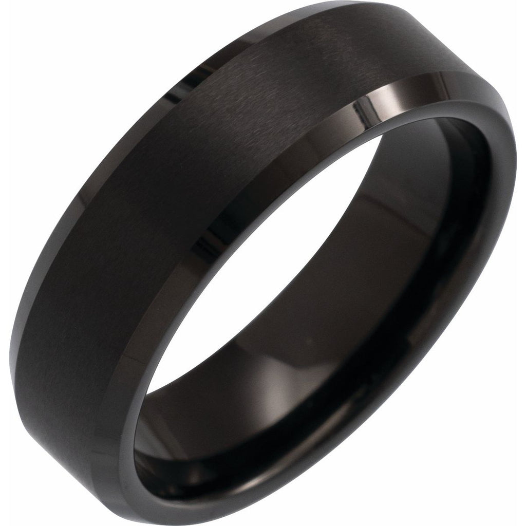 Beveled-Edge Inlay Band with Satin Finish