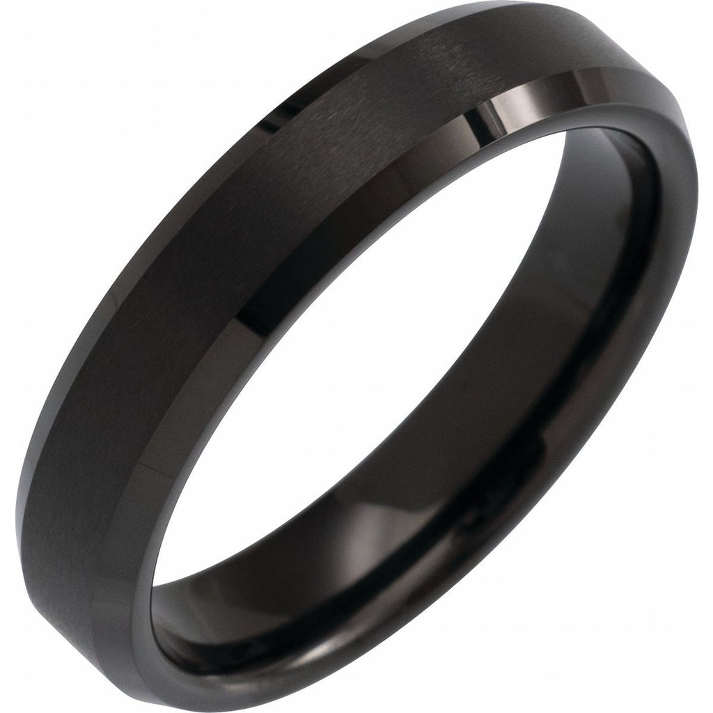 Beveled-Edge Inlay Band with Satin Finish