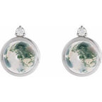 Cabochon Bezel-Set Earrings