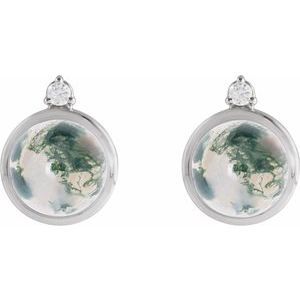 Cabochon Bezel-Set Earrings