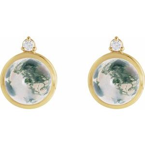 Cabochon Bezel-Set Earrings