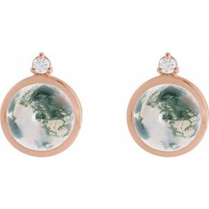 Cabochon Bezel-Set Earrings