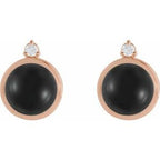Cabochon Bezel-Set Earrings