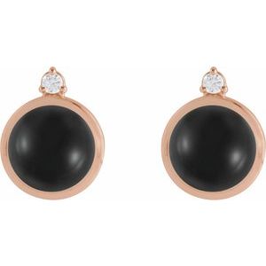 Cabochon Bezel-Set Earrings