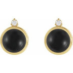 Cabochon Bezel-Set Earrings