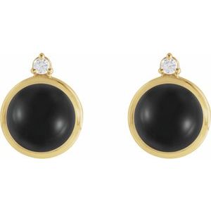 Cabochon Bezel-Set Earrings