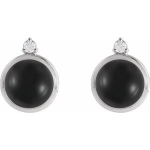 Cabochon Bezel-Set Earrings