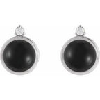 Cabochon Bezel-Set Earrings