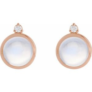 Cabochon Bezel-Set Earrings