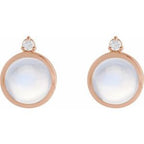 Cabochon Bezel-Set Earrings