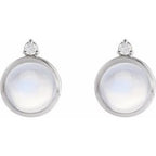 Cabochon Bezel-Set Earrings