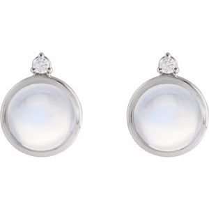 Cabochon Bezel-Set Earrings