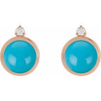 Cabochon Bezel-Set Earrings