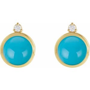 Cabochon Bezel-Set Earrings