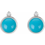 Cabochon Bezel-Set Earrings