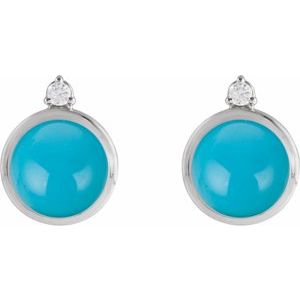 Cabochon Bezel-Set Earrings
