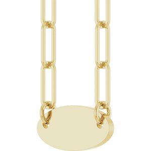 Engravable Oval Necklace or Center