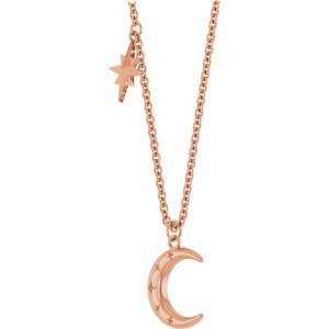 Crescent Moon & Star Necklace